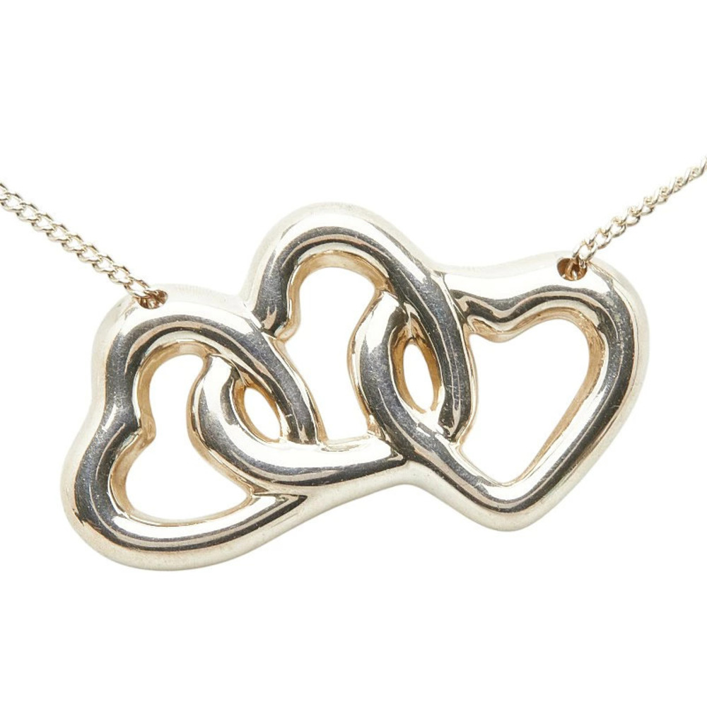 Tiffany Co Triple Open Heart Necklace Silver TIFFANYCo Silver